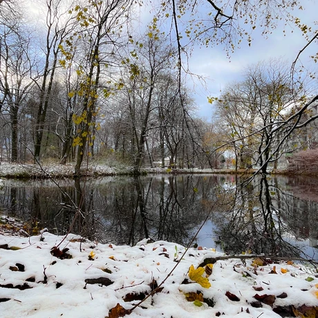 Zima 2023. Pierwszy śnieg w Rzeszowie [Park im. Szafera] - fot 7